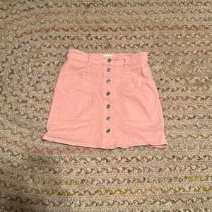 Small Pink Altard State Button up skirt.